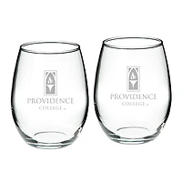 Providence Friars Team 21oz. 2-Piece Stemless Wine Glass Set