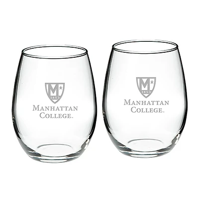 Manhattan Jaspers 21oz. 2-Piece Stemless Wine Glass Set