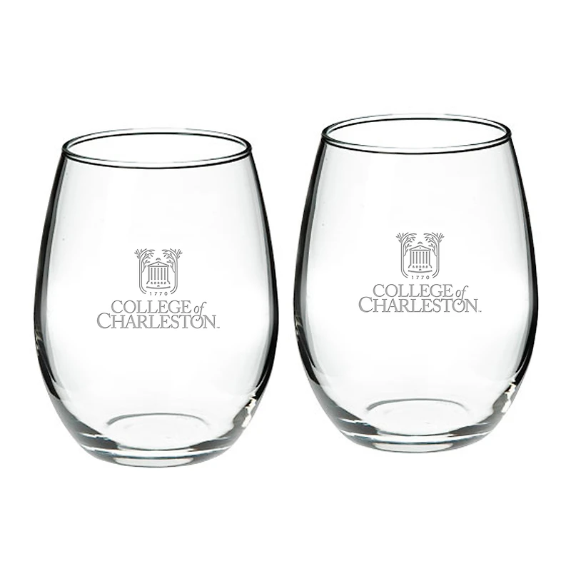 Charleston Cougars 21oz. 2-Piece Stemless Wine Glass Set