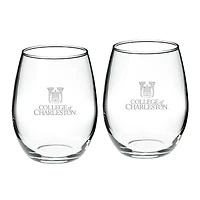 Charleston Cougars 21oz. 2-Piece Stemless Wine Glass Set