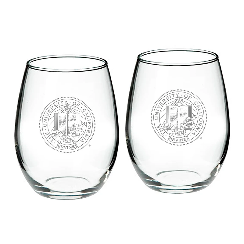 UC Irvine Anteaters Team 21oz. 2-Piece Stemless Wine Glass Set
