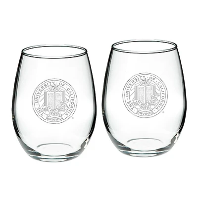 UC Irvine Anteaters Team 21oz. 2-Piece Stemless Wine Glass Set