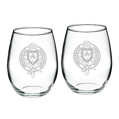 Fordham Rams Team 21oz. 2-Piece Stemless Wine Glass Set