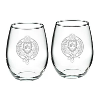 Fordham Rams Team 21oz. 2-Piece Stemless Wine Glass Set