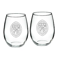 Johns Hopkins Blue Jays Team 21oz. 2-Piece Stemless Wine Glass Set