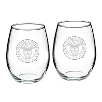 Santa Clara Broncos 21oz. 2-Piece Stemless Wine Glass Set