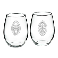 University of the South Tigers 21oz. 2-Piece Stemless Wine Glass Set