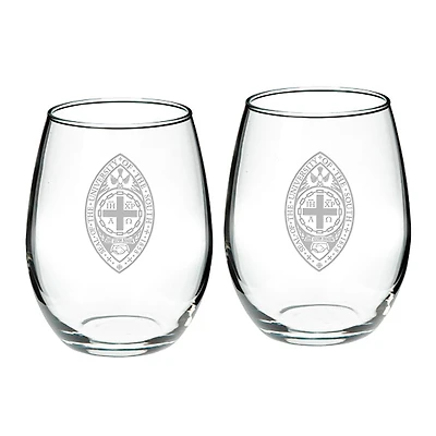 University of the South Tigers 21oz. 2-Piece Stemless Wine Glass Set