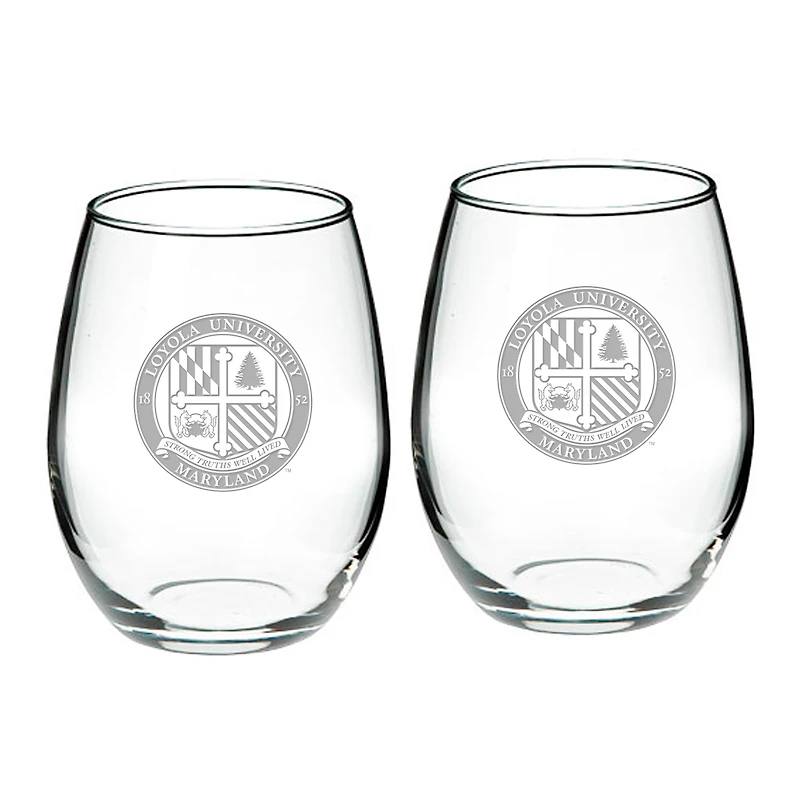 Loyola Greyhounds 21oz. 2-Piece Stemless Wine Glass Set