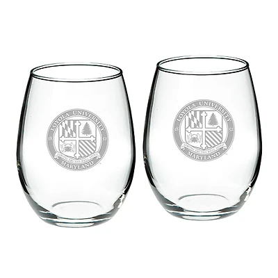 Loyola Greyhounds 21oz. 2-Piece Stemless Wine Glass Set