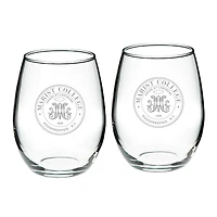 Marist Red Foxes Team 21oz. 2-Piece Stemless Wine Glass Set