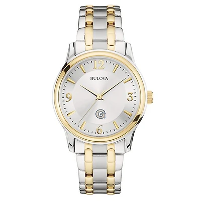 Bulova Silver/Gold Georgetown Hoyas Classic Two-Tone Round Watch