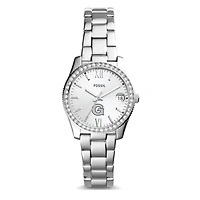 Women's Fossil Silver Georgetown Hoyas Scarlette Mini Three-Hand Date Watch