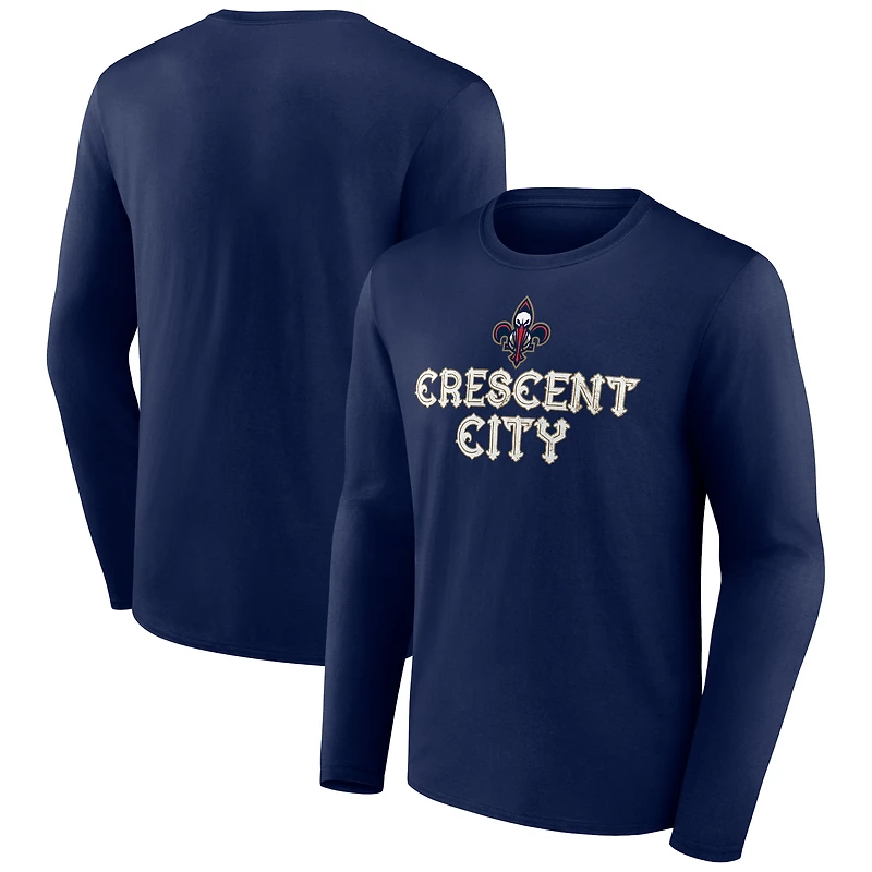 Men's Navy New Orleans Pelicans Tip-Off Long Sleeve T-Shirt
