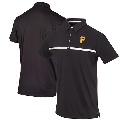 Men's Black Pittsburgh Pirates Color Blocked Stretch Polo