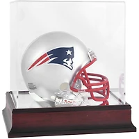 New England Patriots Super Bowl XXXIX Champions Mahogany Mini Helmet Display Case