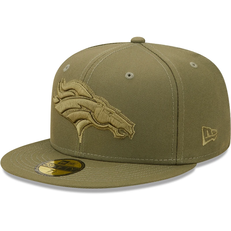 Men's New Era Olive Denver Broncos Color Pack 59FIFTY Fitted Hat