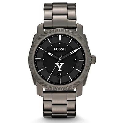 Fossil Yale Bulldogs Machine Smoke Stainless Steel Watch
