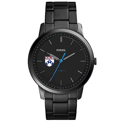 Fossil Black Pennsylvania Quakers The Minimalist Slim Stainless Steel Watch
