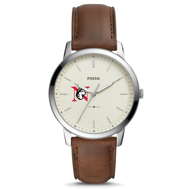 Fossil Northeastern Huskies The Minimalist Brown Leather Watch