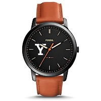 Fossil Yale Bulldogs The Minimalist Slim Light Brown Leather Watch