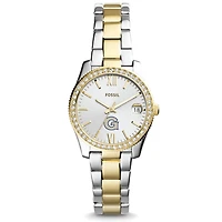 Women's Fossil Georgetown Hoyas Scarlette Mini Two-Tone Stainless Steel Watch