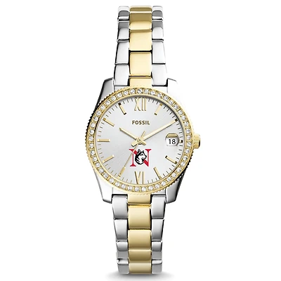 Women's Fossil Northeastern Huskies Scarlette Mini Two-Tone Stainless Steel Watch