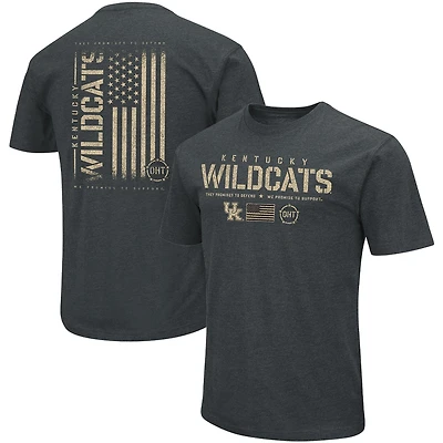 Men's Colosseum Heathered Black Kentucky Wildcats OHT Military Appreciation Flag 2.0 T-Shirt