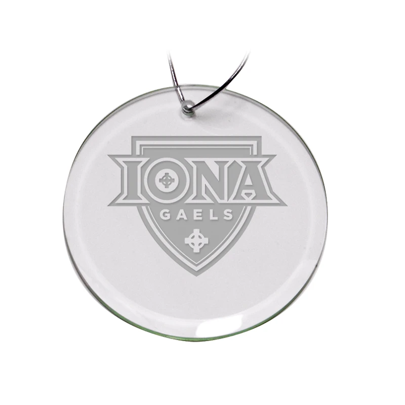 Iona University Gaels 3'' Glass Round Ornament