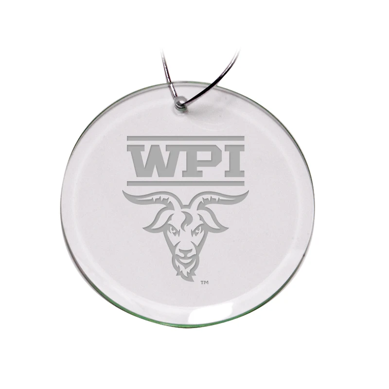 Worcester Polytechnic Institute Engineers 3'' Glass Round Ornament