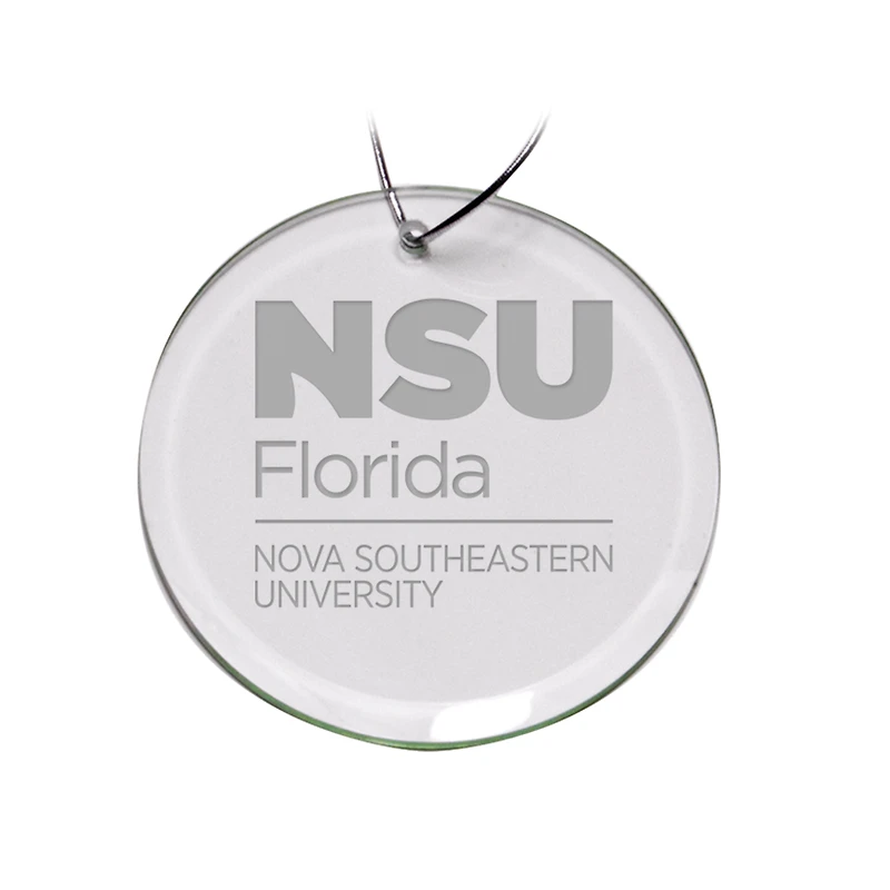 Nova Southeastern Sharks 3'' Glass Round Ornament