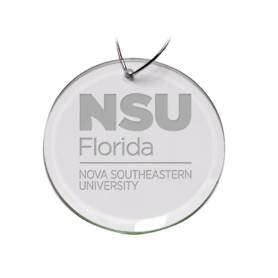 Nova Southeastern Sharks 3'' Glass Round Ornament
