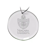 Niagara University Purple Eagles 3'' Glass Round Ornament