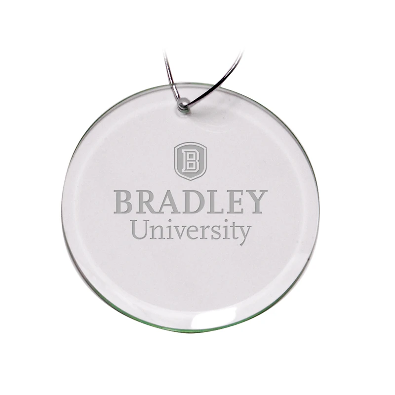 Bradley Braves 3'' Glass Round Ornament