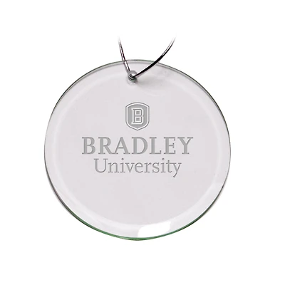 Bradley Braves 3'' Glass Round Ornament