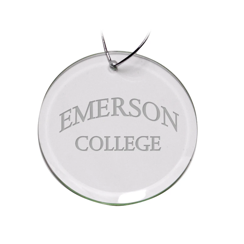 Emerson College Lions 3'' Glass Round Ornament