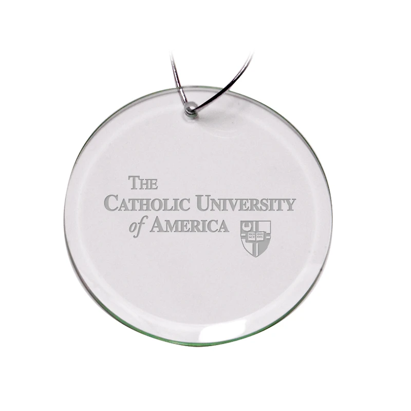 Catholic University Cardinals 3'' Glass Round Ornament