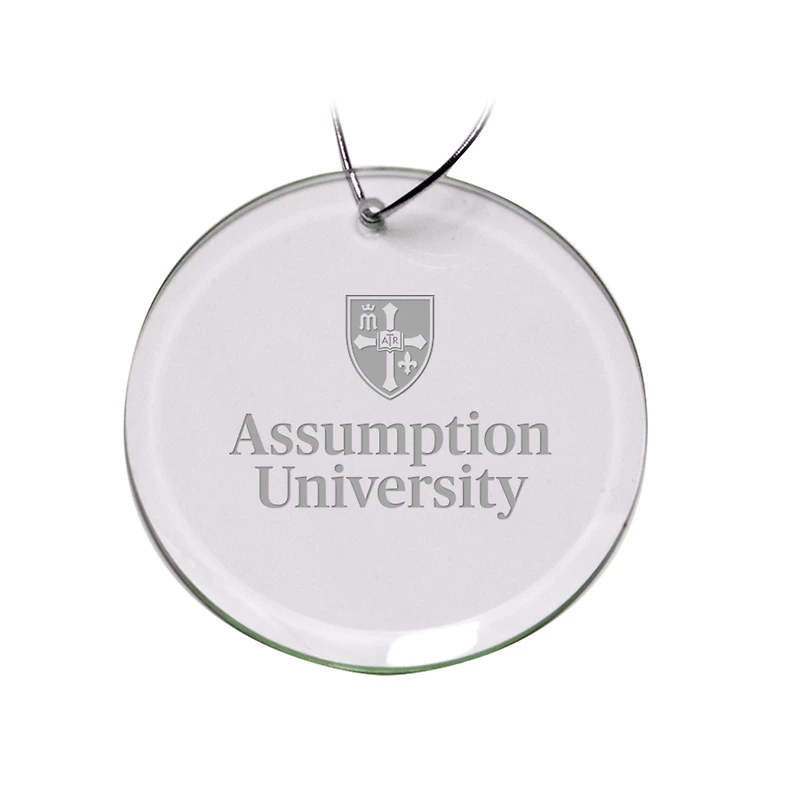 Assumption Greyhounds 3'' Glass Round Ornament