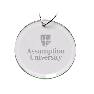 Assumption Greyhounds 3'' Glass Round Ornament