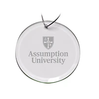 Assumption Greyhounds 3'' Glass Round Ornament