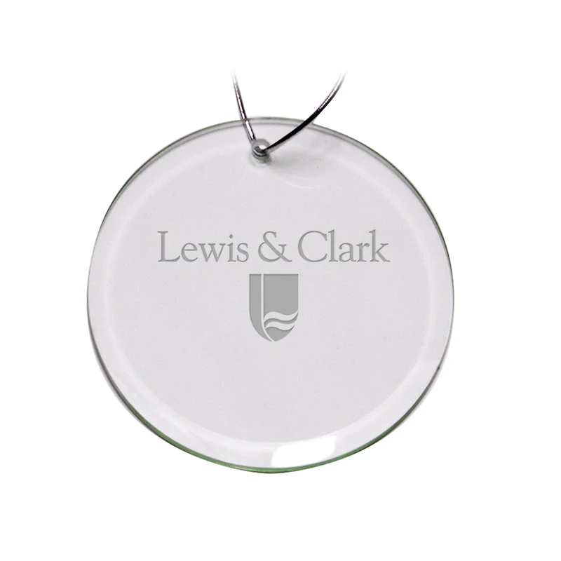 Lewis & Clark College Pioneers 3'' Glass Round Ornament