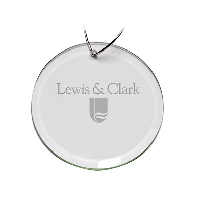 Lewis & Clark College Pioneers 3'' Glass Round Ornament