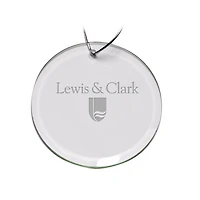 Lewis & Clark College Pioneers 3'' Glass Round Ornament