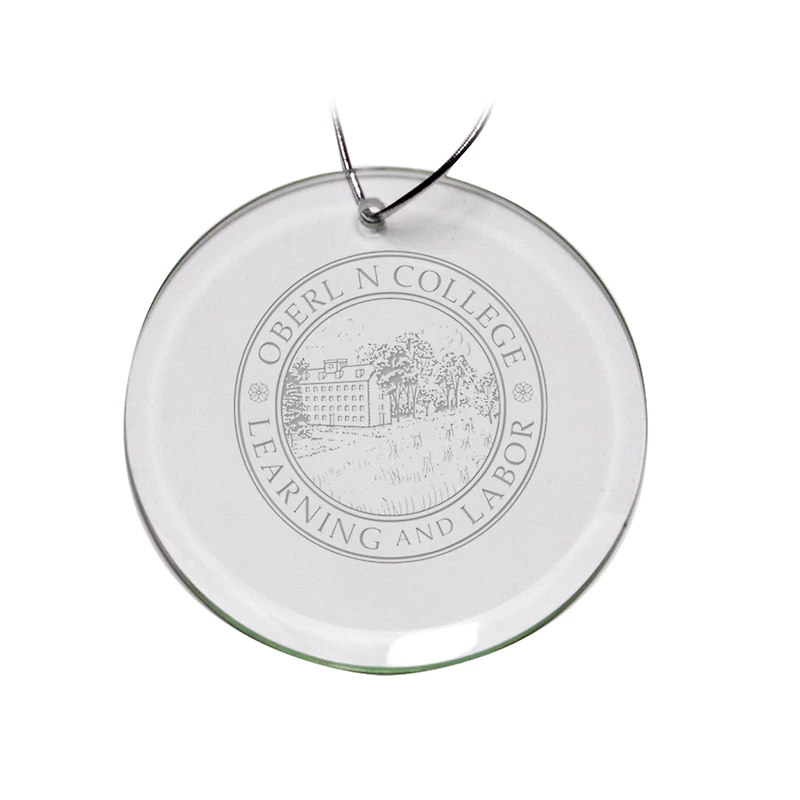 Oberlin Yeomen 3'' Glass Round Ornament