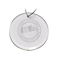 Oberlin Yeomen 3'' Glass Round Ornament