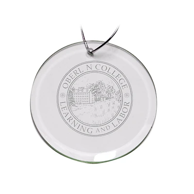 Oberlin Yeomen 3'' Glass Round Ornament