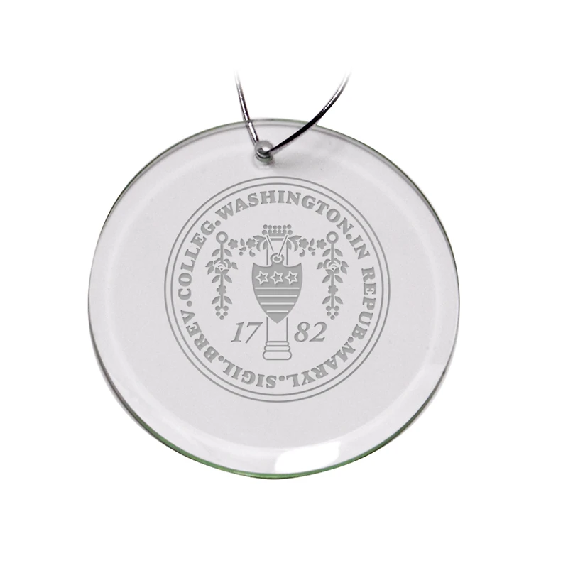 Washington College Shoremen 3'' Glass Round Ornament