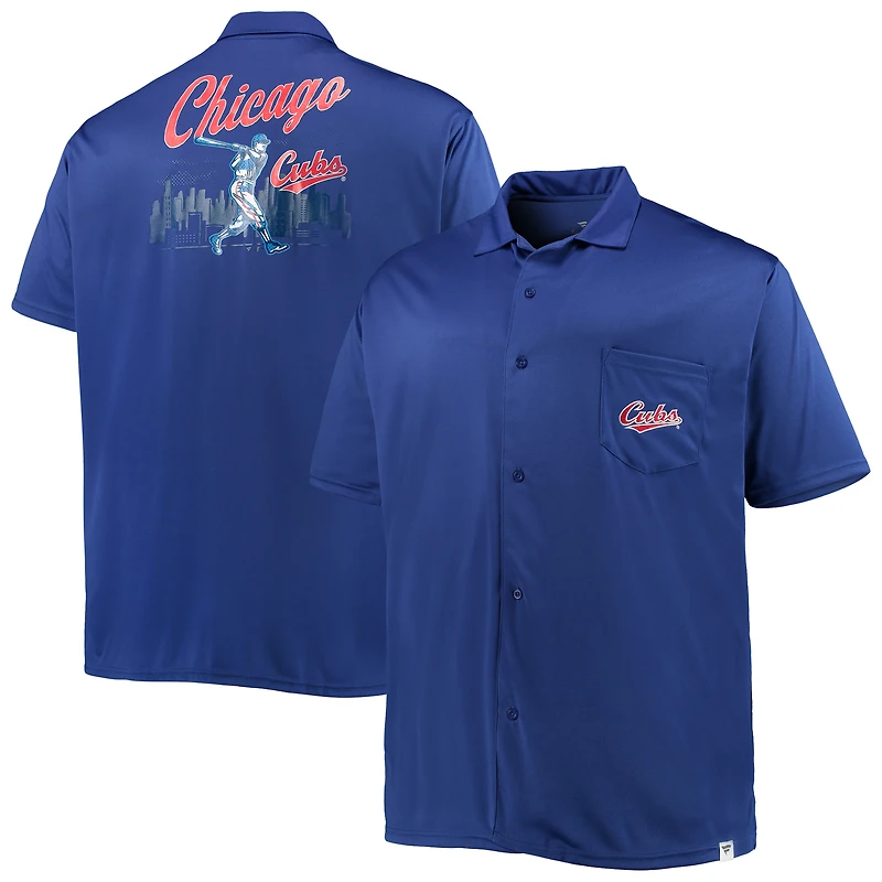 Men's Royal Chicago Cubs Big & Tall Button-Up Shirt