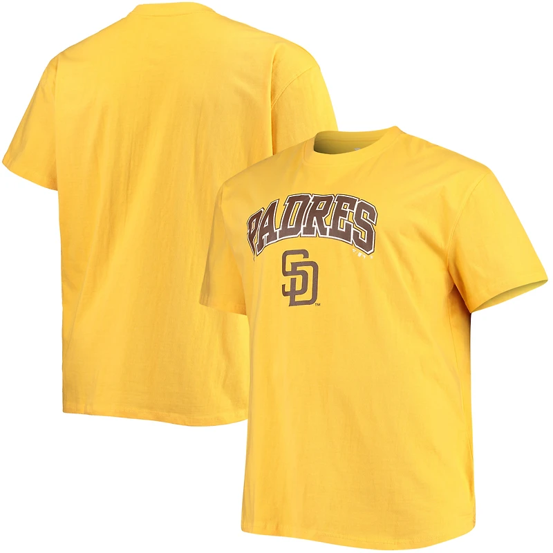 Men's Gold San Diego Padres Big & Tall Secondary Logo T-Shirt