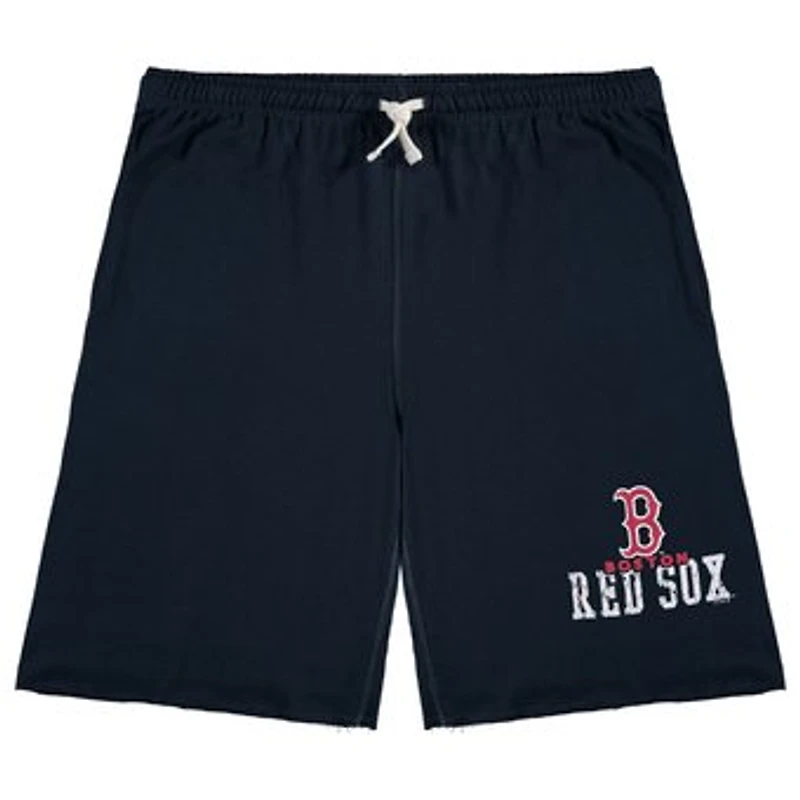 Men's Navy Boston Red Sox Big & Tall French Terry Shorts